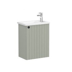 Vitra Root Groove 69190 Lavabo Dolabı, Kapaklı, 45 Cm, Kompakt, Mat Retro Yeşil, Köşeli Lavabolu, Sağ